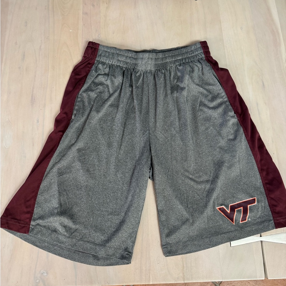Colosseum Athletic Shorts in Gray and Burgundy